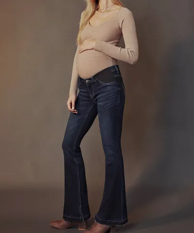 Bump City The Maternity Dark Flare Jean