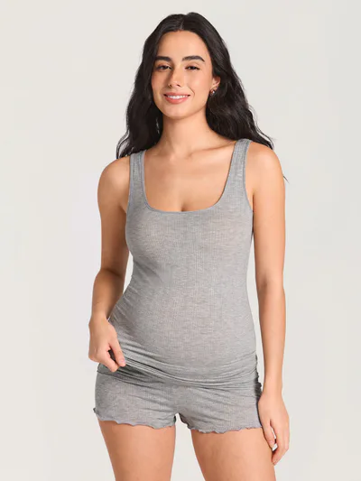 Momanda Naturveil Modal Ribbed Maternity Lounge Tank
