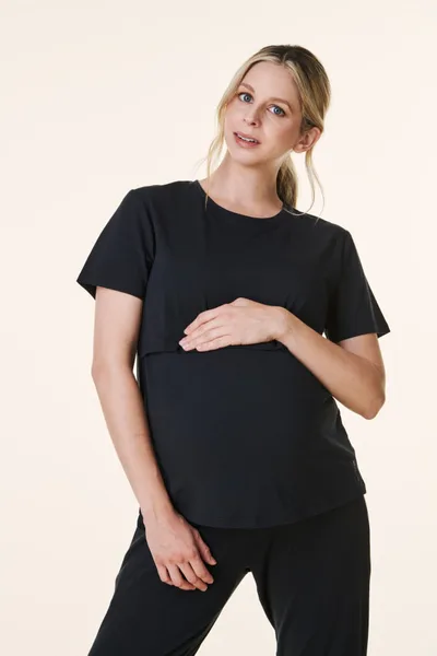 PinkBlush Black Bravado Lift Up Nursing/Maternity Top