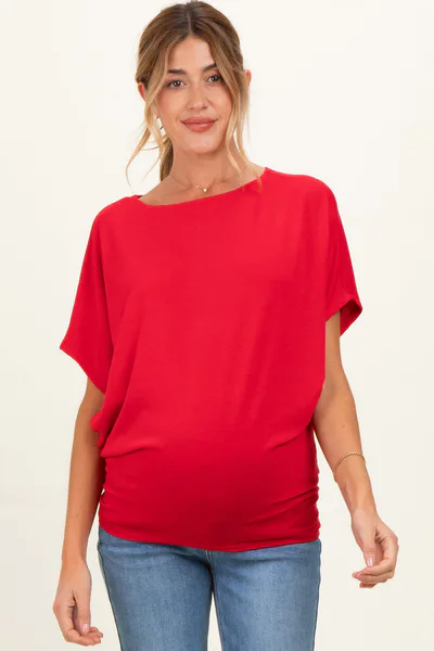 PinkBlush Ruby Dolman Sleeve Boat Neck Maternity Top