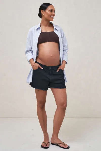 Bae the Label Sunday Stroll Denim Short - Washed Black