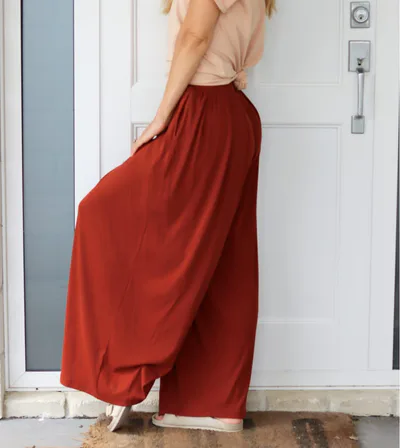 Cadenshae Wide Leg Ribbed Pants