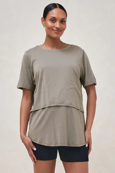 Bae the Label Me And You Nursing Tee - Khaki*