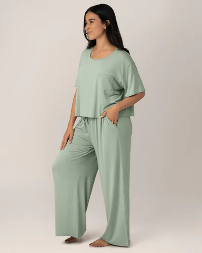Kindred Bravely Aria Bamboo Casual Lounge Pant | Aqua Mist