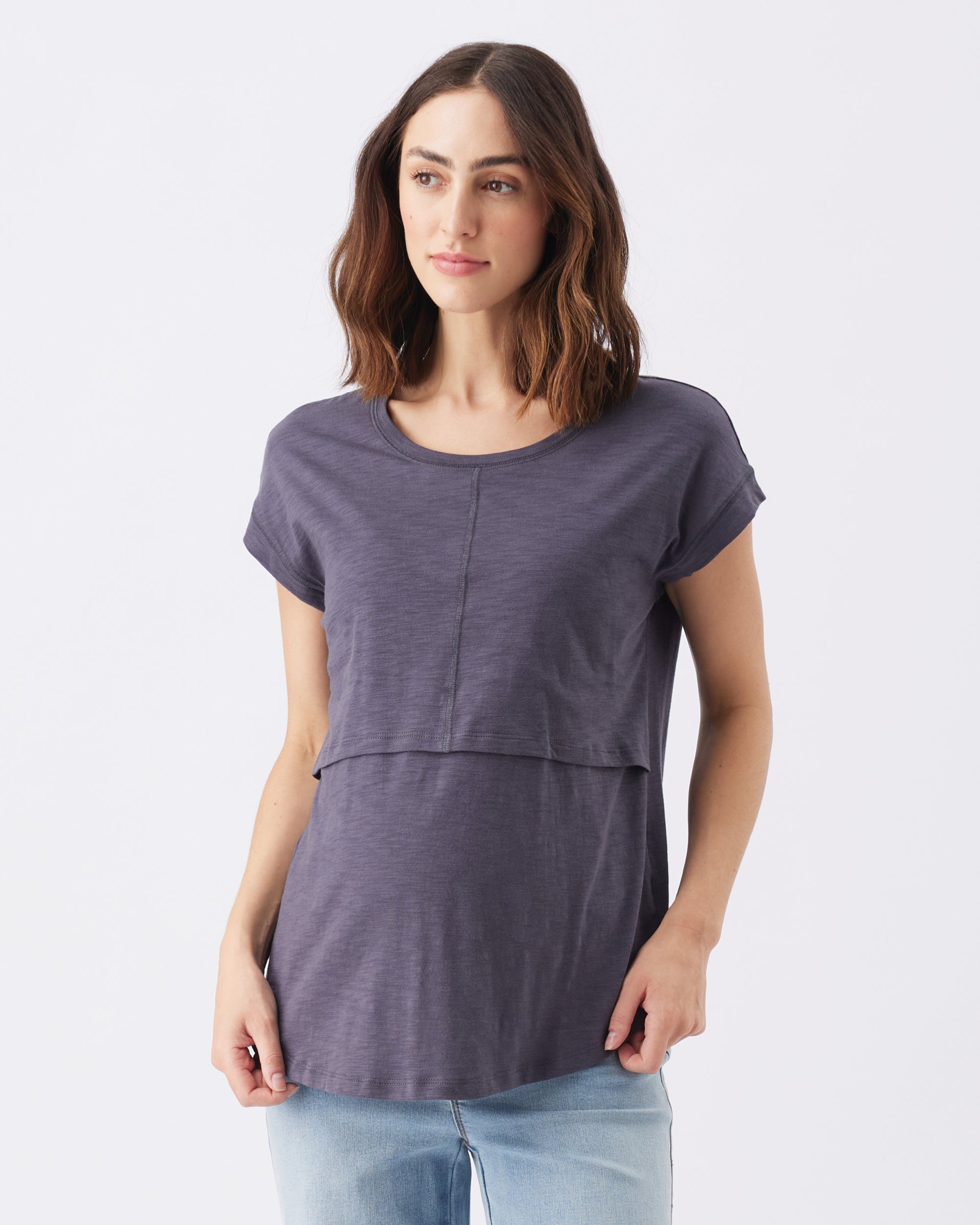 Ripe Maternity Richie Nursing Tee Slate