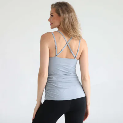 Milk & Baby Sienna Light Support Nursing Cami Bra | Sky Mist