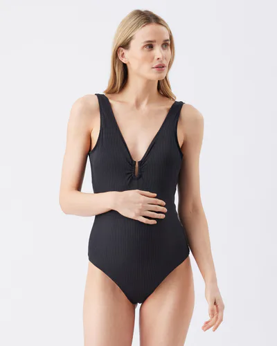 Ripe Maternity Havana Rib One Piece Black