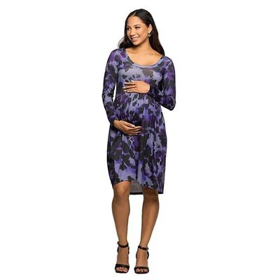 Kohl's Maternity 24Seven Comfort Apparel Long Sleeve Empire Waist Dress