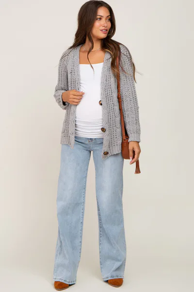 PinkBlush Light Blue Wide Leg Maternity Jeans