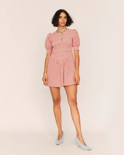 For The Creators Maude Red Gingham Mini Dress