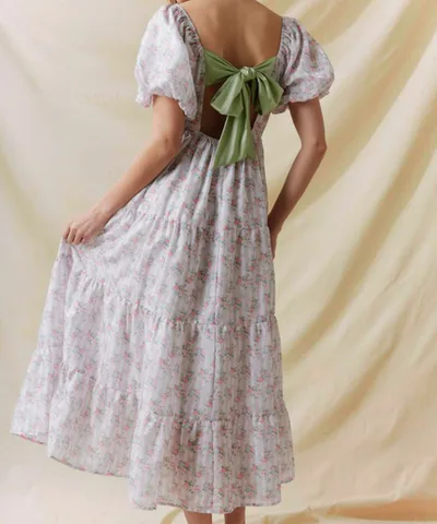 Bump City The Teddy Tie Dress (Green/Pink)