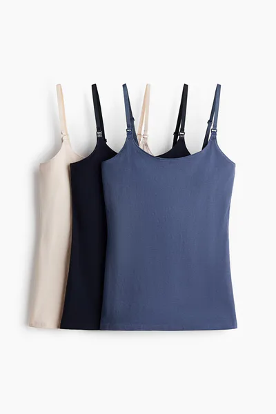 H&M MAMA 3-Pack Nursing Camisole Tops