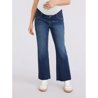 Target Women's Under the Belly Wide Leg Crop Jeans - Scion Wash - Size: Medium - Motherhood Maternity