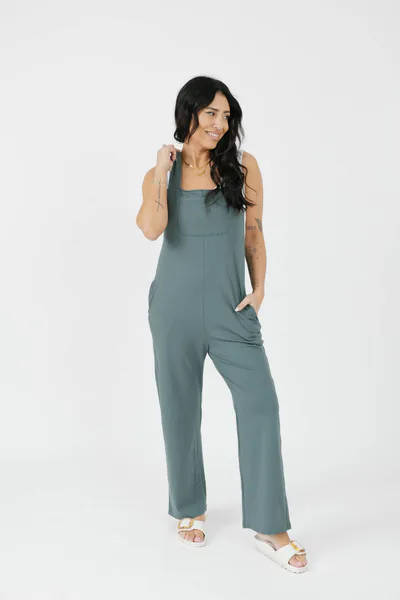 Smash + Tess Mia Full Length Romperalls in Smoky Green