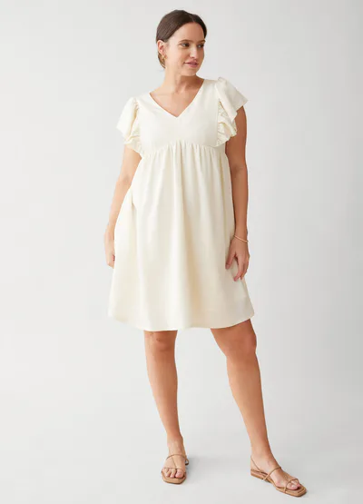 Ingrid & Isabel Flutter Sleeve Maternity and Nursing Dress