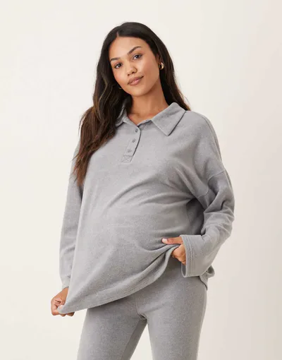 ASOS mix & match lightweight fleece loungewear in light gray