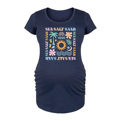Kohl's Maternity Sun Salt Sand Icons Graphic Tee