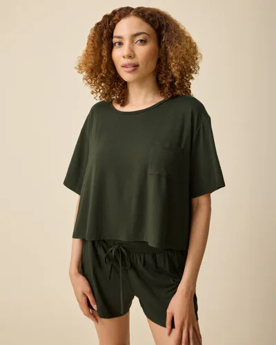 Kindred Bravely Aria Bamboo Casual Cropped Short Sleeve Top | Thyme