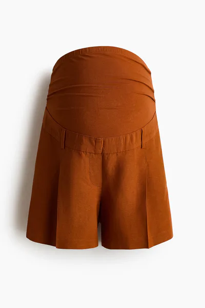 H&M MAMA Linen-Blend Shorts
