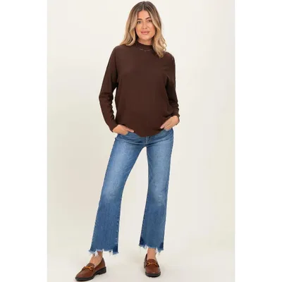 Target Pinkblush Blue Fray Hem Cropped Flare Maternity Jeans 31