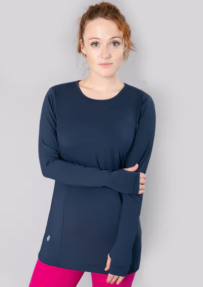 For The Creators Swift Maternity & Breastfeeding Run Top - Midnight Blue