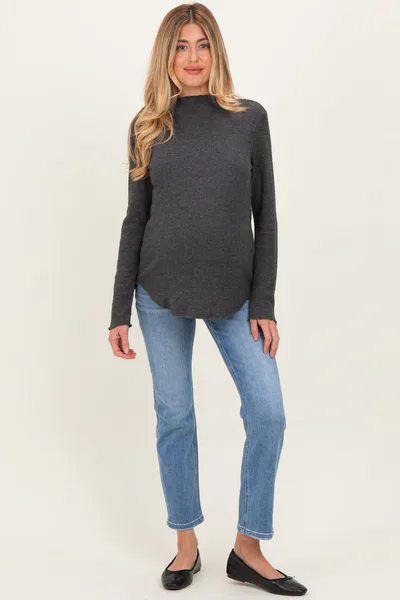 PinkBlush Blue Ankle Slim Straight Leg Maternity Jeans