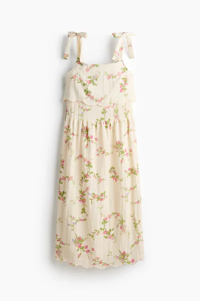 H&M MAMA Nursing Dress with Tie-Top Shoulder Straps