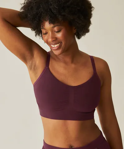 Bump City Sublime Bamboo Hands-Free Pumping Lounge & Sleep Bra (Deep Burgundy)