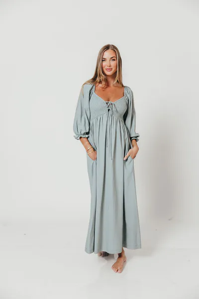 Worth Collective Cecilia Maxi Dress in Sage - Bump Friendly *5/8 PRE-ORDER*