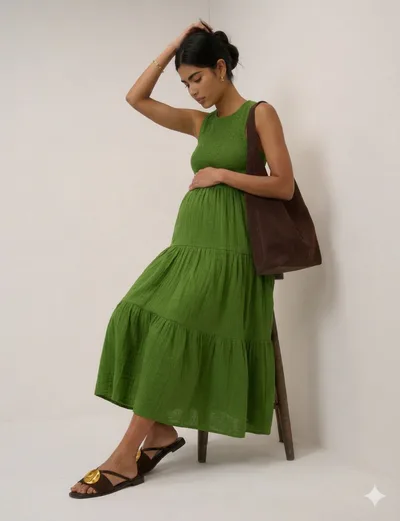 For The Creators Sleeveless Charlie Green Midaxi Dress