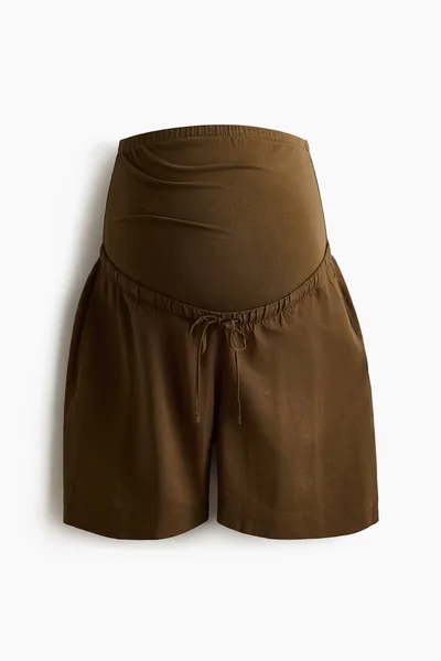 H&M MAMA Linen-Blend Shorts