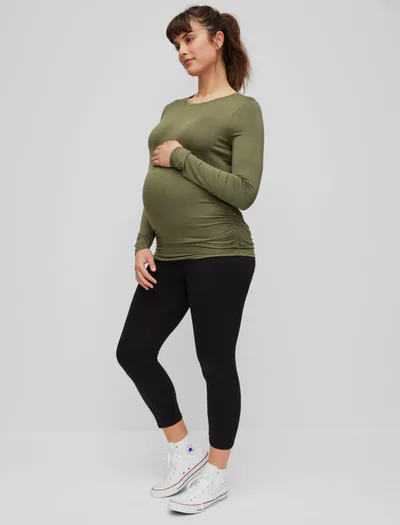 Motherhood Maternity Basic Layering Secret Fit Belly® Maternity Crop Leggings