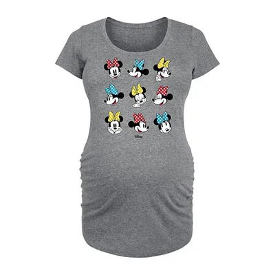 Kohl's Disney's Minnie Mouse Maternity Dot Bow Grid Graphic Tee