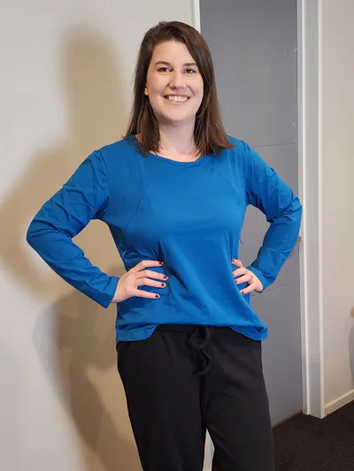 Close to the Heart Long Sleeve Zip Top -Ocean Blue