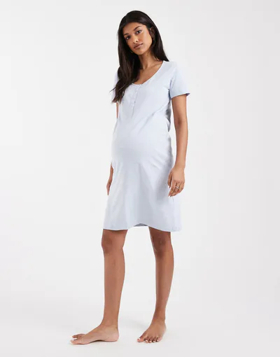 ASOS Mamalicious Maternity nightdress with nursing function in heather gray