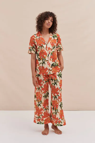 For The Creators Lilium Orange Cream Lounge Trouser