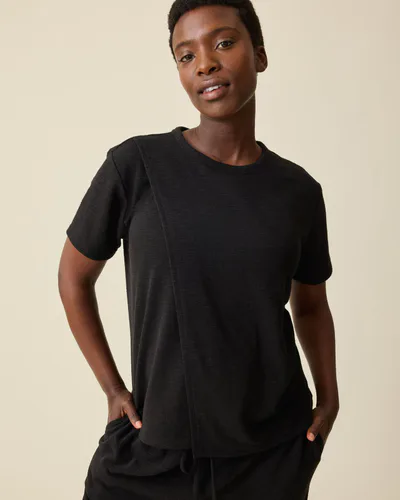 Kindred Bravely Luxe Terry Maternity & Nursing Split Hem T-shirt