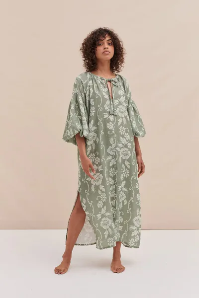 For The Creators Blouson Sleeve Kaftan Sage