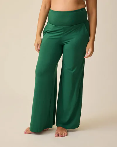 Kindred Bravely Bamboo Wide Leg Maternity & Postpartum Lounge Pant | Deep Green