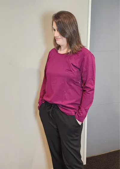 Close to the Heart Long Sleeve Zip Top - Orchid Purple