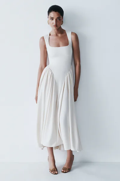 MESHKI Sharon Scuba Jersey Midi Dress