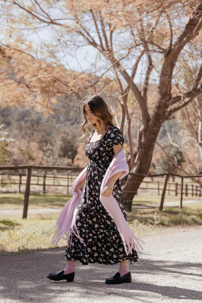 Petal & Pup Cecelia Puff Sleeve Maxi Dress - Black Floral