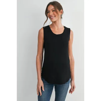 Target Hello Miz Women's Casual Scoop Neck Sleeveless Maternity Nursing Tank Top - Black - Medium