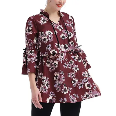 Target Pokkori Maternity Nursing Floral Print Blouse Multicolored Small