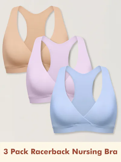 Momanda 3 Pack Inbarely® Racerback Nursing Bra