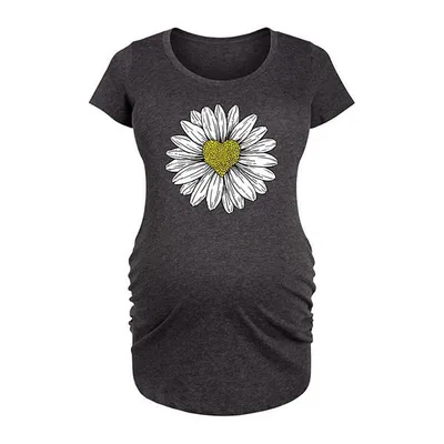Kohl's Maternity Daisy Heart Drawing Graphic Tee