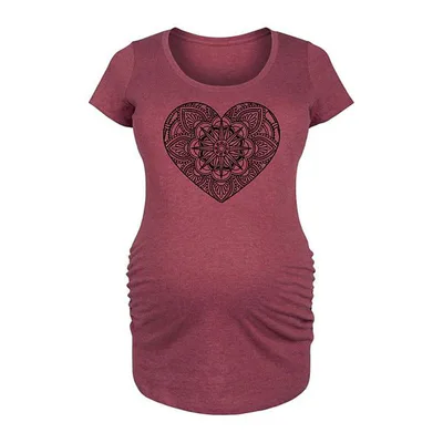 Kohl's Maternity Black Decorative Heart Graphic Tee