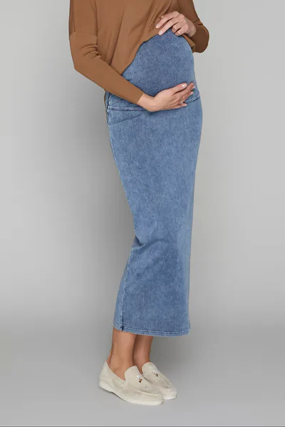 Apparalel Sapphire Maternity Skirt in Dark Wash Denim