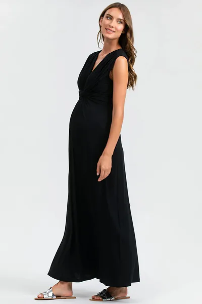 For The Creators The PAPAVER Black Feeding Maxi Dress
