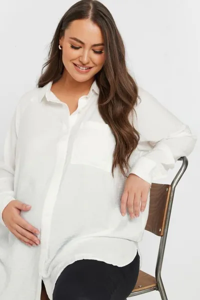 Yours Clothing BUMP IT UP MATERNITY White Pocket Shirt
